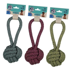 Dog Tug Toy with Ball 24 x 10cm, assorted